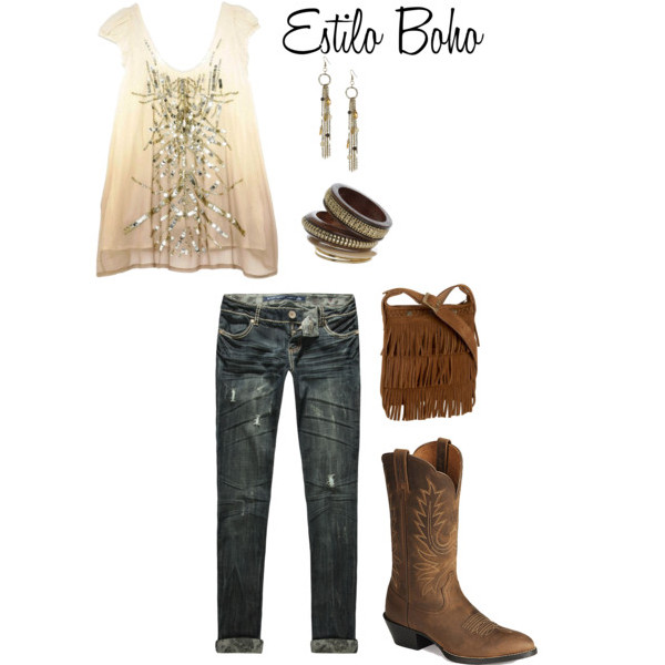 Looks con botas vaqueras Vaquero Boho y Casual