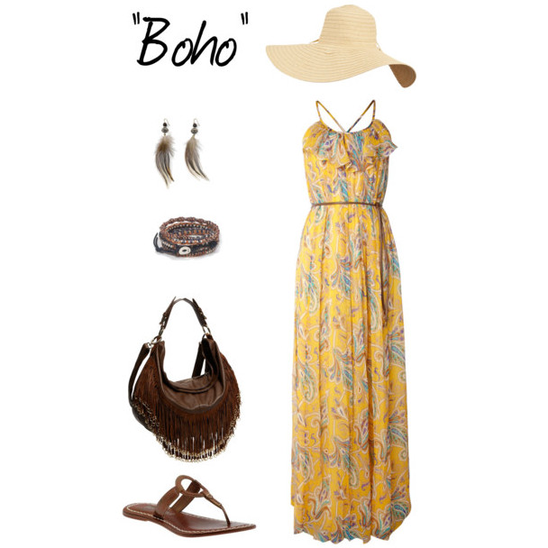 sombrero estilo pamela en look estilo Boho