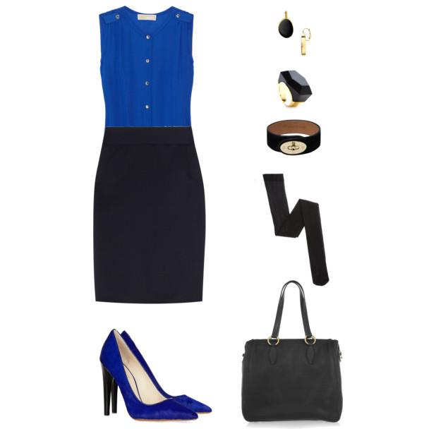 looks formales para la oficina con un color llamativo -azul-