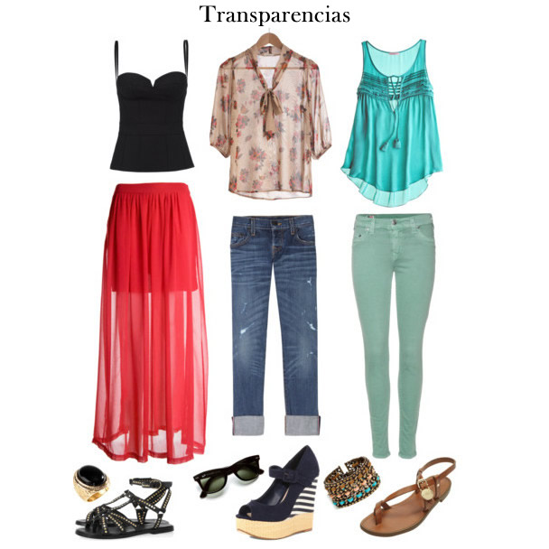 Blusas completamente abotonadas y transparencias en looks de verano