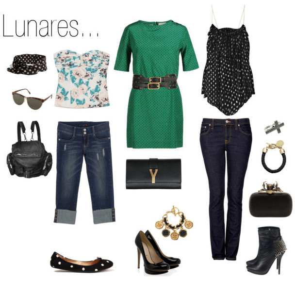  rayas o lunares - ejemplos de look con lunares